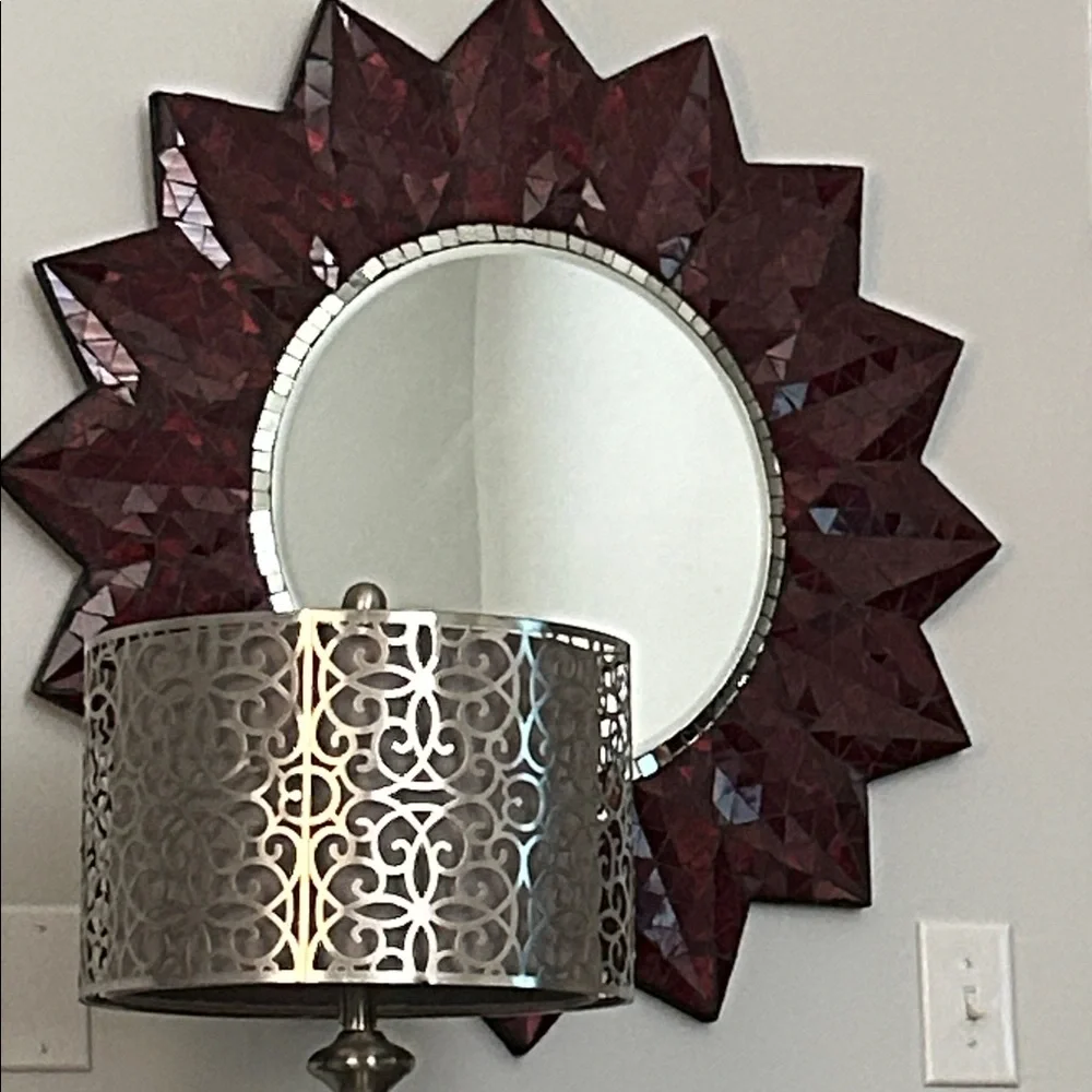 Starburst Mosaic Wall Mirror - Red
